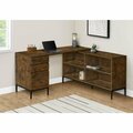 Daphnes Dinnette 60 in. L-Shaped Corner Computer Desk Rustic Brown DA3596438